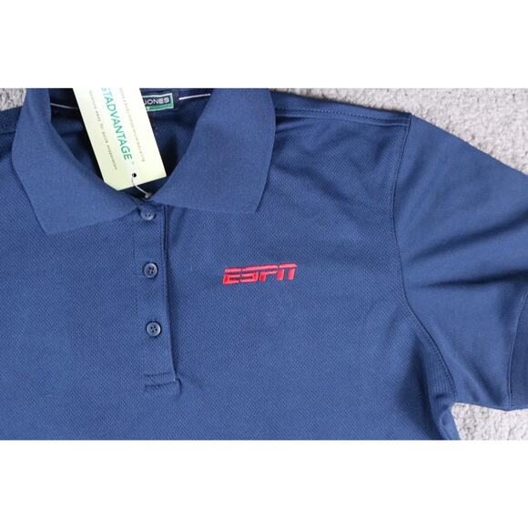 New Devon and Jones Golf Polo M Womens Blue Sun Protection UPF 15 Espn Dri Fast - Picture 3 of 7